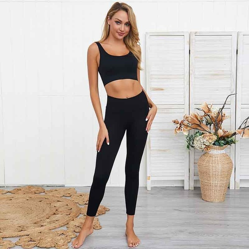 Seamless Hyperflex Workout Sport Outfits for Women: Long Sleeve Crop Top and High Waist Leggings