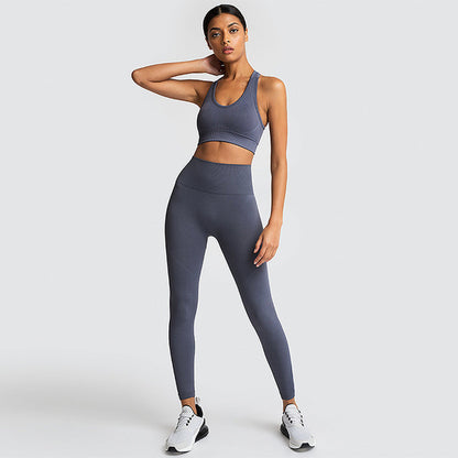 Seamless Hyperflex Workout Sport Outfits for Women: Long Sleeve Crop Top and High Waist Leggings