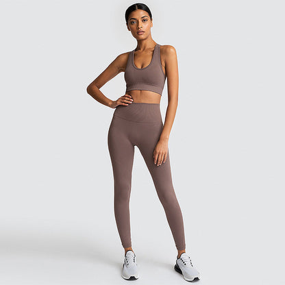 Seamless Hyperflex Workout Sport Outfits for Women: Long Sleeve Crop Top and High Waist Leggings