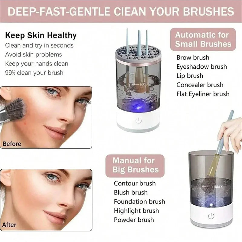 Automatic Electric Makeup Brush Cleaner with Cleaning Pad