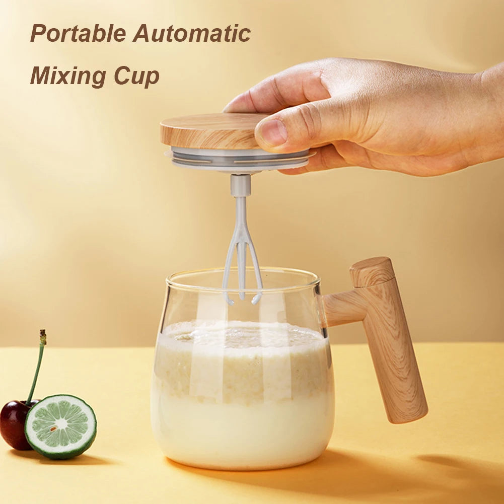 400ML Self Stirring Mug Electric Stirring Coffee Cups Glass Inner Tank Mug Waterproof Automatic Electric Protein Powder Mix Cup