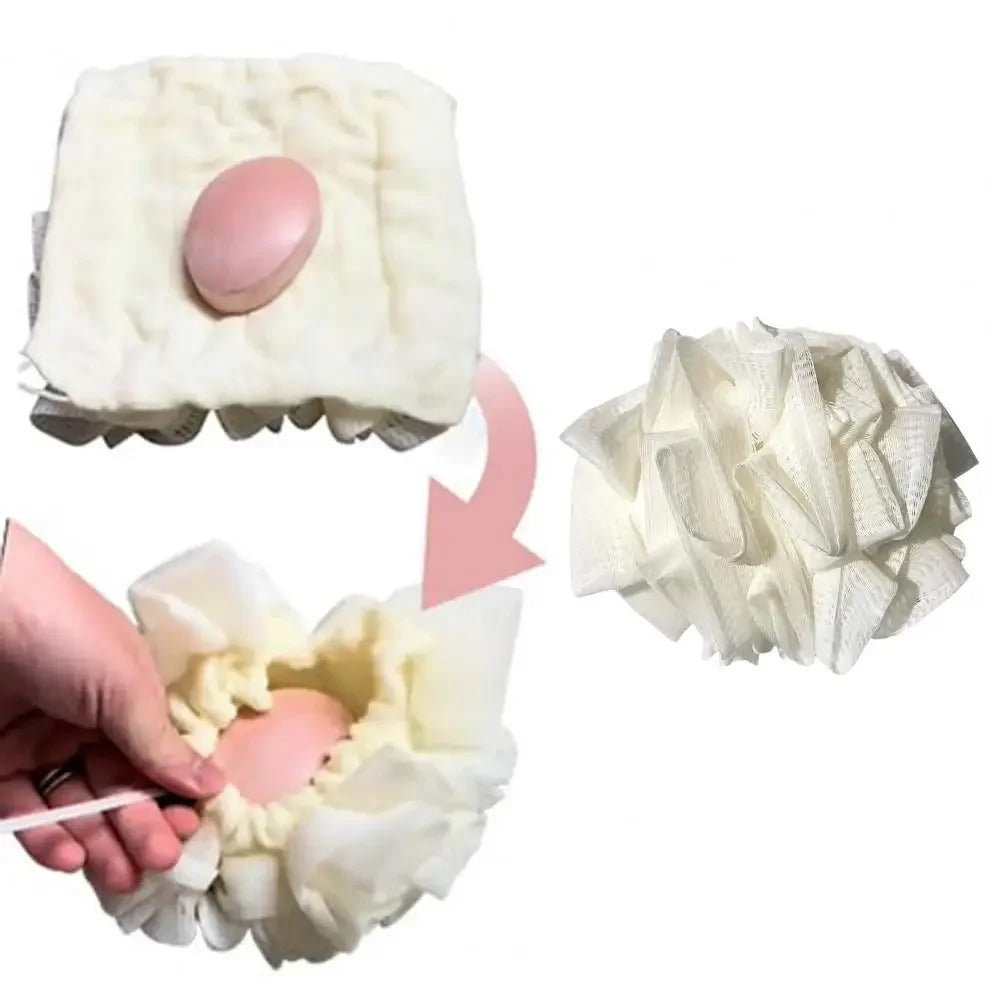 Creme Loofah for Face Wash and Bath Two-In-One Washcloth